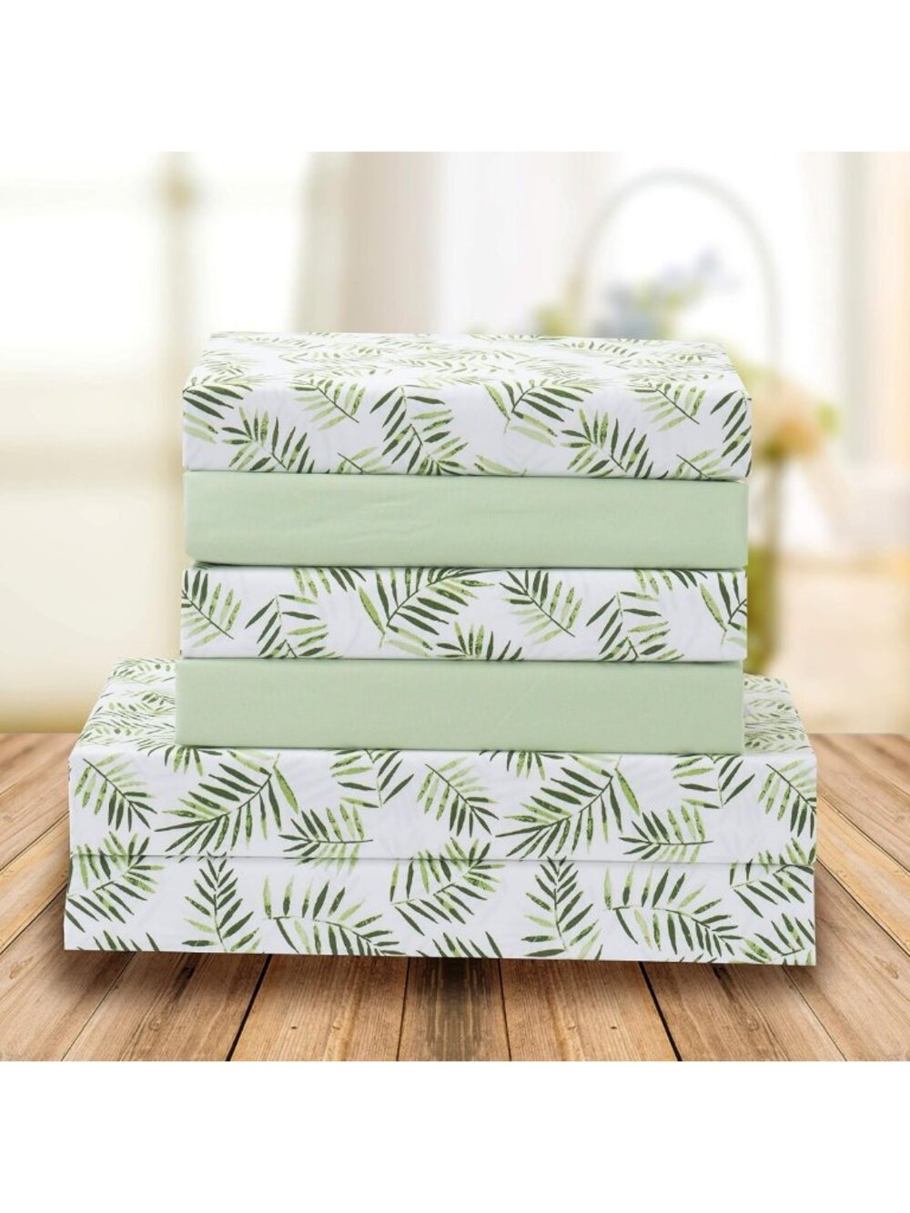 Ultra-Soft Microfiber 6-Piece Sheet Set, Tropical Patterns & Solid Colors, Queen